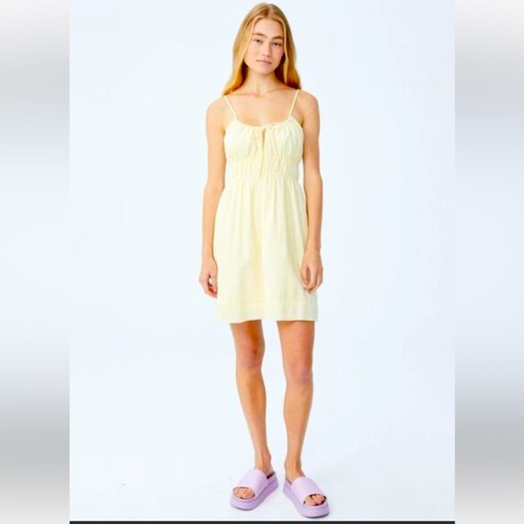 COTTON ON Dresses & Skirts - 🌼 Cotton On Buttercup Yellow Tie-Front Mini Dress XL ✨